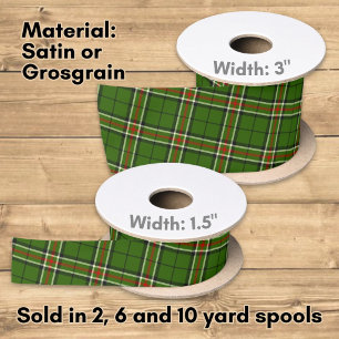 Groen, zwart, rood en wit tartan lint