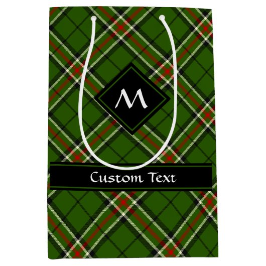 Groen, zwart, rood en wit Tartan Medium Cadeauzakje (Voorkant)