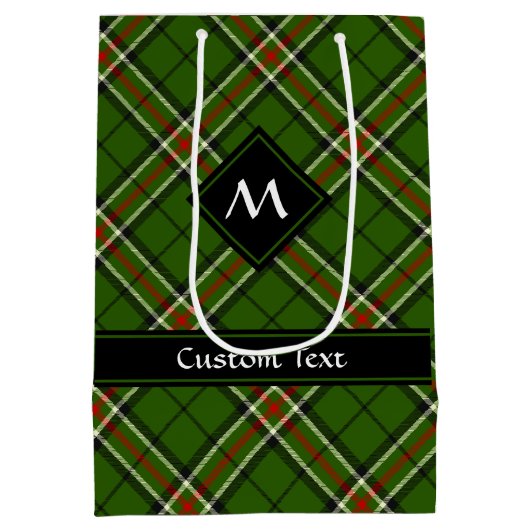 Groen, zwart, rood en wit Tartan Medium Cadeauzakje (Achterkant)