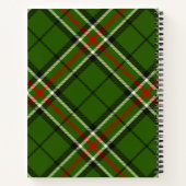 Groen, zwart, rood en wit Tartan Notitieboek (Achterkant)