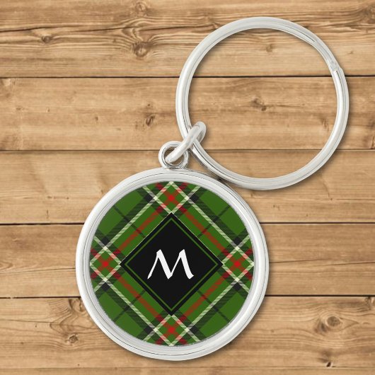 Groen, zwart, rood en wit Tartan Sleutelhanger