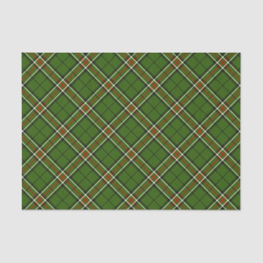 Groen, zwart, rood en wit Tartan Tissuepapier (Voorkant)