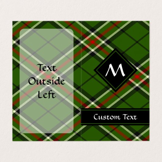 Groen, zwart, rood en wit Tartan Visitekaartjes (Buitenkant ongevouwen)