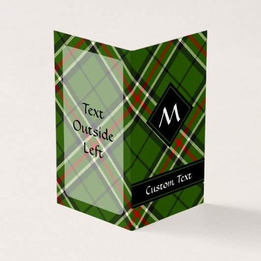 Groen, zwart, rood en wit Tartan Visitekaartjes (Buitenkant)