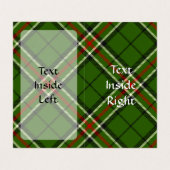 Groen, zwart, rood en wit Tartan Visitekaartjes (Binnenkant ongevouwen)