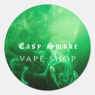 Groen Zwart Rook Vape Shop Business Ronde Sticker