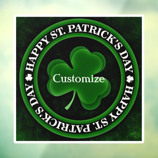 Groen/zwart Shamrock St Patrick's Day Irish Pride Raamsticker (Vel 3)