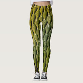 Groen Zwart Snake Schalen Leggings