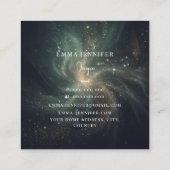 Groen Zwart Subtiele zachte glitter achtergrond Vierkante Visitekaartje (Achterkant)