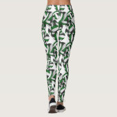 Groen zwart team kleuren girale volleybalken patro leggings (Achterkant)