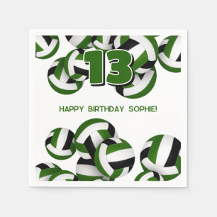 Groen Zwart Team Kleuren Volleybal kinder Sport Servet