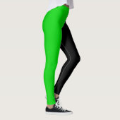 Groen Zwart Twee Tone Half Color Split Leggings (Rechts)