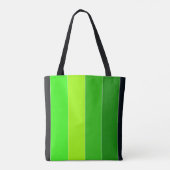 Groen Zwart Verticale Strepen Draagtas (Achterkant)
