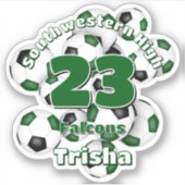 Groen Zwart Voetbalteam Kleurt Meisjes Jongens Sticker (Voorkant)