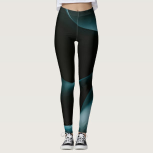 Groen Zwart Wavy Pattern Vrouwen Workout leggings