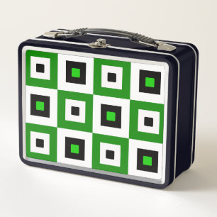 Groen Zwart Wit Geruit Vierkant Patroon