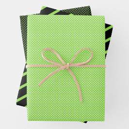 Groen, Zwart & Wit Inpakpapier Vel