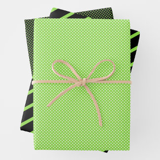 Groen, Zwart & Wit Inpakpapier Vel