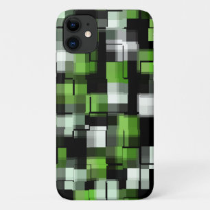 Groen zwart wit modern patroon iPhone 11 hoesje