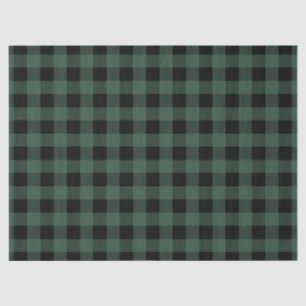 Groen Zwarte Buffalo Plaid Gingham Houthakker Tissuepapier