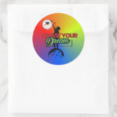 groen-zwarte typografie ronde sticker (Tas)