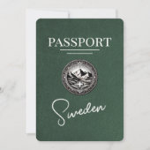 Groen Zweeds paspoort Bewaar de datum Save The Date (Voorkant)