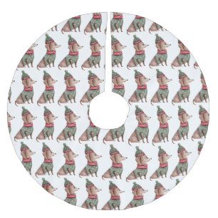 Groen zweet en Pet Dachshund kerstboomrokken Kerstboom Rok