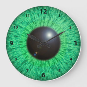 Groenachtig blauw Oog met de Klok van de Gloed