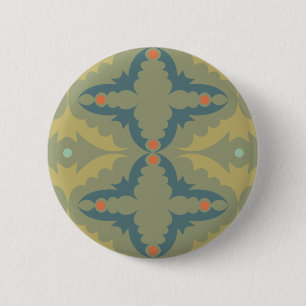 Groenachtig Retro Vintage Patroon Ronde Button 5,7 Cm