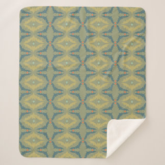Groenachtig Retro Vintage Patroon Sherpa Deken