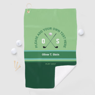 Groenachtige Moderne Kleuren Golfhanddoek met Golf