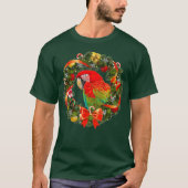 Groenbaard Macaw Parrot kerst T-shirt (Voorkant)