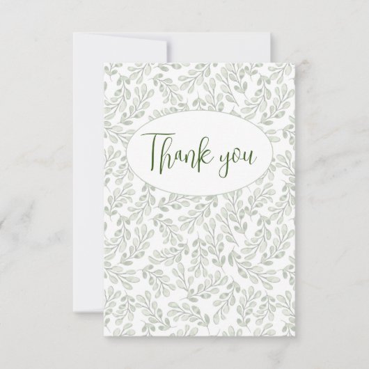 Groenbladige Platte Bedankkaart (Voorkant)