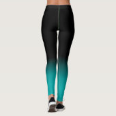 Groenblauw en Zwarte Ombre Leggings (Achterkant)