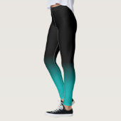 Groenblauw en Zwarte Ombre Leggings (Links)
