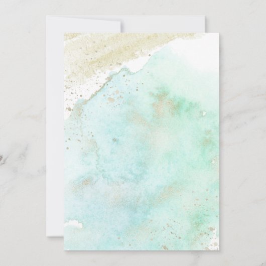 Groenblauw Goud We zijn nog steeds getrouwd Oceaan Kaart (Achterkant)