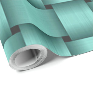 Groenblauw lint inpakpapier