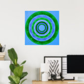 Groenblauw Mandala Poster (Thuiskantoor)