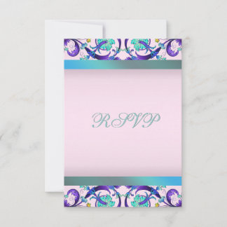 Groenblauw Paars Roze RSVP Sjabloon