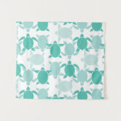 Groenblauw Schildpad Patroon Wandkleed (Voorkant (horizontaal))