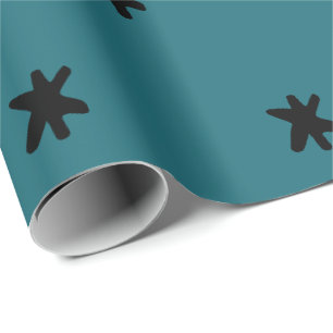 Groenblauw Turquoise Blauw Groen Modern en Zwart P Cadeaupapier