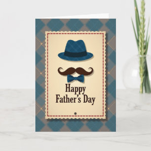 Groenblauw tweed Vaderdag kaart