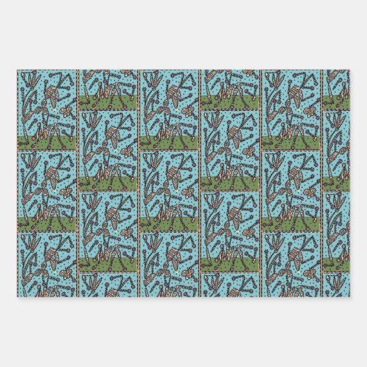 GROENBLAUWE PLANTEN CRAZY WRAPPING PAPER (Voorkant 3)
