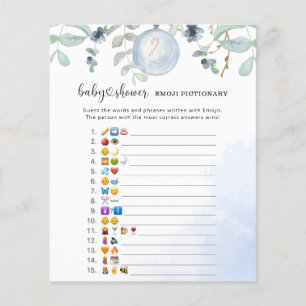 Groenblijvende Emoji-prentje spel baby shower