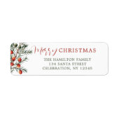  groenblijvende tak rode bessen etiket (Voorkant)