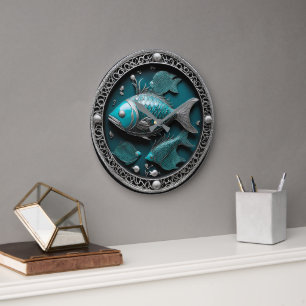 Groenboord Pisces gebeeldhouwde kunst Grote Klok