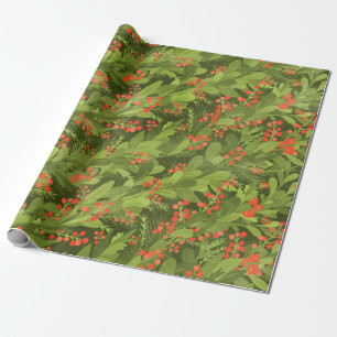 Groene 3D diagonaal Kerstland Cadeaupapier