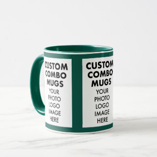 Groene 4:6 Fotolijst 3 x Foto Aangepaste Combo Mok