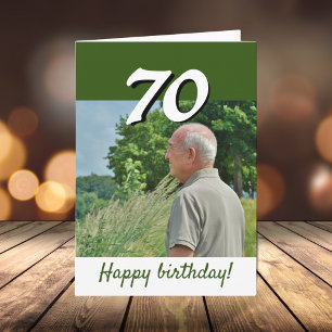 Groene 70ste verjaardag foto  kaart