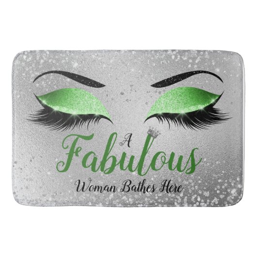 Groene A Fabulous Women's living Hier Glitter Eyes Badmat (Voorkant)